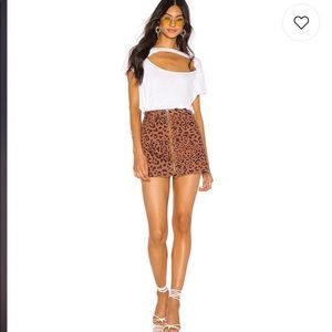 Free people leopard mini skirt